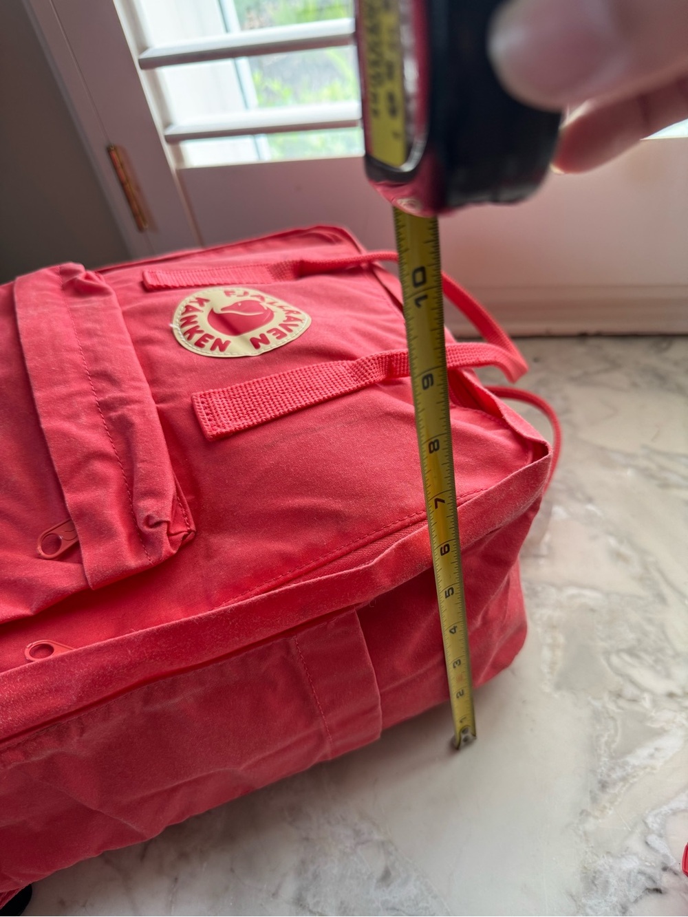 Fjallraven Kånken Backpack in Coral Red + Rain coat (Retail $95 + $25) - Picture 3 of 7